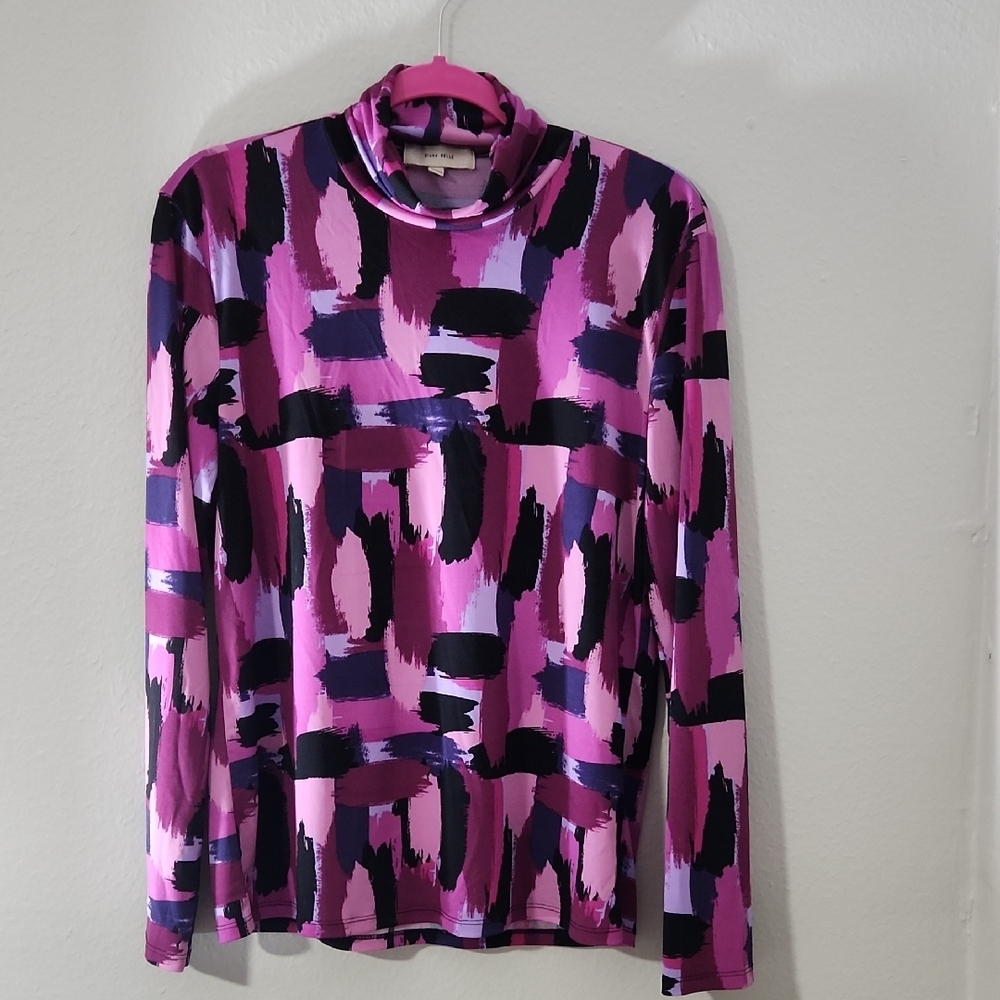 DIANA BELLE Women's Top Abstract Print. Size XL.